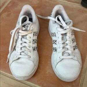 Adidas Women's White Sneakers with Animal Print